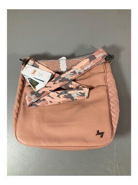Lug Cable Car VL Messenger Bag - Blush Pink Faux Leather, Quilted, Camo Lining